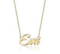 UMAGICBOX Magnifique collier avec nom personnalisé, choisissez parmi 14 styles de police, pendentif personnalisable en acier inoxydable plaqué or 18 carats et argent sterling, cadeau unique pour elle