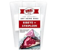 UMAi Dry Premium Dry Age Sacs pour viande | Kit de viandes sèches pour réfrigérateur | Méthode simple à domicile pour steaks Ribeye Striploin | Le paquet comprend 3 sacs
