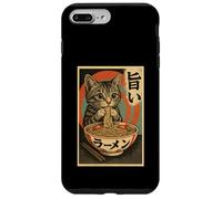 Umai Ramen Feline Nouilles Nourriture Japonaise Vintage Art Design Coque pour iPhone 7 Plus/8 Plus
