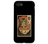 Umai Ramen Feline Nouilles Nourriture Japonaise Vintage Art Design Coque pour iPhone SE (2020) / 7/8