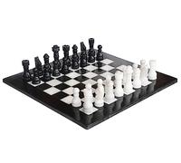 UMAID Jeu d'échecs en marbre avec boîte de rangement de luxe, 30,5 cm, échiquier et pièces en marbre blanc et noir, ensembles d'échecs uniques pour adultes et décoration d'intérieur moderne