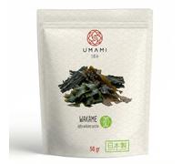Umami Algues Wakame Japonaises 50g - Séchées au Soleil - Qualité Premium pour Soupe Miso et Salades - Riches en Minéraux et Protéines - Origine Japon