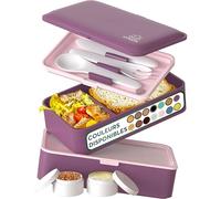 Umami Bento Lunch Box, Couverts & 2 Pots à Sauce Inclus, Boîte à Lunch Étanche, Lunchbox Adulte, Micro-Ondable, Boîte Repas Compartimentée, Violet Royal, 1200 ml