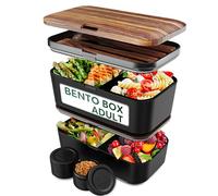 Umami Bento Lunch Box, Couverts & 2 Pots à Sauce Inclus, Boîte Bento, Lunchbox Micro-Ondable, Boîte à Lunch Adulte Encastrable, Boîte Repas 4 Compartiments, Bento Box, Boîte Repas