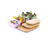 Umami Lunch Box En Verre & Bambou, Boîte Bento Japonaise Hermétique 1 Étage, Micro-ondes, Four & Lave-vaisselle, Zéro Déchet…