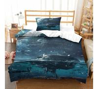 UMASQOPAM Star Wars Housse De Couette Housses De Couettes pour Adultes Et Enfants 3D Imprimé Death Star Microfibr avec Taies Parure De Lit E avec Fermeture À Glissière 2 Pièces Single（135x200cm）