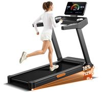 UMAY Tapis de Course Pliable Inclinable 16%, 14KM/H Tapis de Marche avec Surveillance de Fréquence Cardiaque, Treadmill Home avec Moteur 3,5CV et Affichage LED, Charge Max 180KG, Stockage Facile