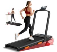 UMAY Tapis de Course Pliable Inclinable 15%, Tapis de Marche Pliable Inclinable 6 en 1 avec Moteur Silencieux, Walking Pad Charge Max 136KG