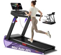 UMAY 3.5CV Tapis de Course Pliable Inclinable 14KM/H | Tapis de Marche avec Fréquence Cardiaque, Tapis de Course Électrique avec Affichage LED, Charge Max 180KG