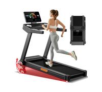 UMAY Tapis de Course avec Inclinaison de 16%, 14KM/H Tapis Roulant Pliable avec Surveillance de Fréquence Cardiaque, Treadmill Home avec Moteur 3,5CV et Affichage LED, Charge Max 180KG