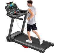 UMAY Tapis de Course Pliable 12km/h,Tapis de Marche Electrique 2.5HP/1800W avec Moniteur de Fréquence Cardiaque,APP et Haut-Parleur Bluetooth,Tapis Roulant avec 12 programmes d'entraînement
