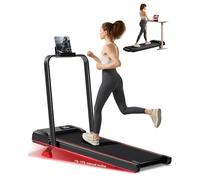 UMAY Tapis de Course Pliable Inclinable 12KM/H, Tapis de Marche Pliable Inclinable 15% avec Moteur Silencieux Amélioré de 3.0HP, Charge Max 136KG, pour la Maison