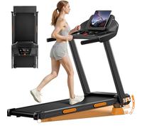 UMAY Tapis de Course Pliable Inclinable 15%, Tapis de Marche Inclinable 12KM/H, Treadmill Home avec Moteur 3,0CV et Affichage LED, Charge Max. 136KG, pour la Maison