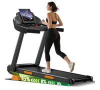 UMAY Tapis de Course Pliable Inclinable 15%, Tapis de Marche Inclinable 12KM/H, Treadmill Home avec Moteur 3,0CV et Affichage LED, Charge Max. 136KG