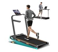 UMAY Tapis de Course Pliable Inclinable 16%, 10KM/H Tapis de Marche Pliable Inclinable, avec Affichage LED, télécommande, 3.0 CV Treadmill Walking Pad, Tapis de Marche Bureau, Max Charge 136KG