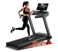 UMAY Tapis de Course Pliable Inclinable 16%, 14KM/H Tapis de Marche avec Surveillance de Fréquence Cardiaque, 3,5CV Tapis de Course Électrique avec Affichage LED, Charge Max 180KG, Léger