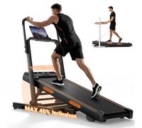 UMAY Tapis de Course Pliable Inclinable Simulateur Montagne 10km/h | 3.0 CV Tapis de Marche Pliable Inclinable, 12 Amortisseurs, Support Tablette Ventouse, Magnétique, Charge 159 KG
