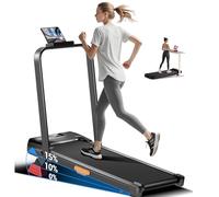 UMAY Tapis de Course Pliable Inclinable 12KM/H, Tapis de Marche Pliable Inclinable 15% avec Moteur Silencieux Amélioré de 3.0HP, Charge Max 136KG, pour la Maison