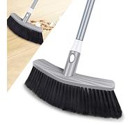 UMAYCOOL Brosse de jardin robuste pour intérieur et extérieur avec long manche réglable de 119.9 cm, poils denses et rigides parfaits pour balayer la terrasse, le garage, la chambre au bureau