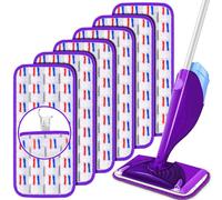 UMAYCOOL Lot de 6 serpillères réutilisables pour balai à franges Swiffer WetJet, recharges pour balai humide Swiffer, lavables en machine, utilisation humide et sèche pour tous les types de surface de