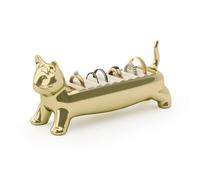 Umbra Ali Porte-bagues Forme Chat, Jusqu'à 9 Bagues, Or | Zinc, base en velours, protège sans rayer, rangement bijoux, usage table chevet ou bureau