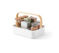 Umbra Bellwood Boîte de Rangement empilable avec séparateurs Amovibles, Blanc/Naturel, Taille M 28 x 17 cm
