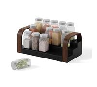 Umbra Bellwood Étagère à épices Extensible à 3 Niveaux, en Bois, Noir/Noyer, 16 cm
