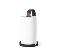 Umbra Bellwood Porte-Rouleau d'essuie-Tout Debout pour Plan de Travail, avec Support en Bois véritable et Base en métal lesté, Noir/Noyer