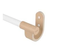Umbra Bellwood Tringle à Rideaux Extensible, 2,5cm, 107-305 cm, 2 Embouts, Supports Muraux et Matériel De Fixation Inclus, Blanc/Naturel