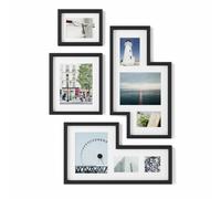 Umbra Bilderrahmen-Set Mingle Galerie 4-tlg., Fotorahmen, Kunststoff, MDF, Schwarz, 70 x 39 cm, 1015592-1106