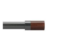 Umbra Blok 1-Inch Curtain Rod, Includes 2 Matching Finials, Brackets & Hardware, 36 to 72, Gunmetal