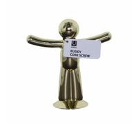 Umbra Buddy tire-bouchon, ouvre-bouteille, décapsuleur, accessoires pour le vin, métal chromé coulé, chrome, or, 480323104