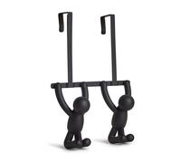 Umbra Buddy Türgarderobe mit Doppelhaken, Garderobehaken, Kleider Haken, Plastik, Schwarz, 32 cm, 1004260-040
