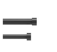 Umbra Cappa Double Tringle À Rideaux Extensible, 2,5cm, 168-305cm, 4 Embouts, Supports Muraux et Matériel De Fixation Inclus, Acier, Noir Brossé