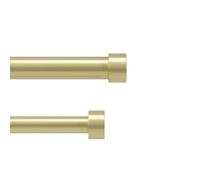 Umbra Cappa Double Tringle À Rideaux Extensible, 2,5cm, 305-457cm, 4 Embouts, Supports Muraux et Matériel De Fixation Inclus, Acier, Laiton