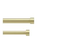 Umbra Cappa Double Tringle À Rideaux Extensible, 2,5cm, 91-168cm, 4 Embouts, Supports Muraux et Matériel De Fixation Inclus, Acier, Laiton