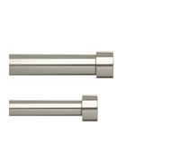 Umbra Cappa Tringle à Rideaux Double Extensible, 91-168 cm, D25mm, Nickel | Acier, supporte 10 kg par barre, installation facile avec matériel inclus, superposition de styles variés
