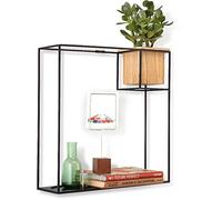 Umbra - Cubist Etagère murale avec un grand conteneur en bois, sable / noir