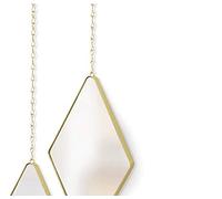 Umbra Dima Mirror, Lot de 3 Miroirs Dima, Suspendus, Coloris Doré, Dim de Chaque Miroir 28.7x17.7x1.6cm