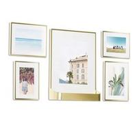 Umbra - Ensemble 5 cadres photos dorés Matinée Doré mat G