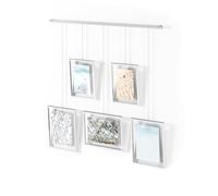 Umbra Exhibit Ensemble De 5 Cadres Modulables Pour 10x15 et 13x18 cm Photos, Illustrations, Œuvres D'Art et Bien Plus Encore, Acier, Blanc