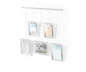Umbra Exhibit Ensemble De 5 Cadres Modulables Pour 10x15 et 13x18 cm Photos, Illustrations, Œuvres D'Art et Bien Plus Encore, Acier, Blanc