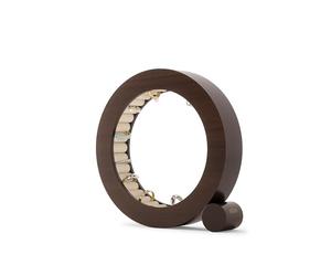 Umbra Ferris Organisateur à bijoux en bois, jusqu'à 33 bagues, Noyer | Coussins de velours, doux pour les bijoux, convient aussi aux boucles d'oreilles, 19x19x4 cm, pour la commode
