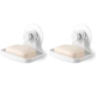 Umbra Flex Porte-Savon adhésif avec bonde de Douche, Blanc (Lot de 2)