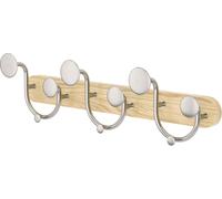 Umbra Garderobenleiste Melody mit 9 Haken, Wandgarderobe, Aluminum, Holz, Natur, Nickel, 43 cm, 1019559-392