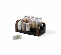 Umbra Bellwood Étagère à épices Extensible à 3 Niveaux, en Bois, Noir/Noyer, 16 cm