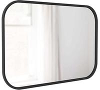 Umbra Hub Miroir Mural Rectangle Avec Cadre En Caoutchouc Pour Salon, Salle De Bain, Chambre, Entrée et Bien Plus Encore, Noir, 61x91cm