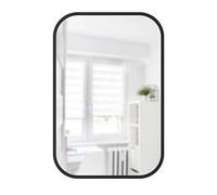 Miroir rectangulaire rebord caoutchouc 61 x 91 cm Hub noir