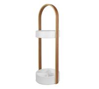 Porte parapluies bois et métal Hub Blanc/Naturel