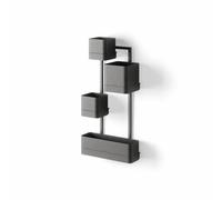 Umbra Jardinière murale Cubiko 4 pièces, bacs à fleurs, plastique PP, noir, 1018767-040